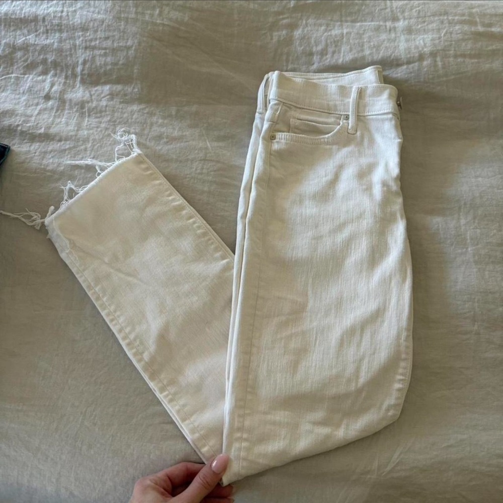 Women's White High-Rise Straight Jeans